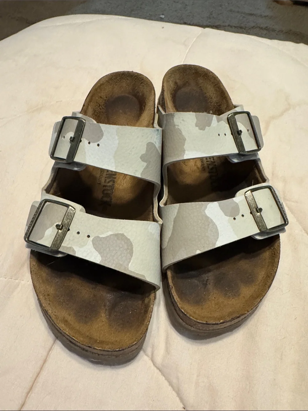 Birkenstock Women’s Arizona Sandals in Beige Camo 40